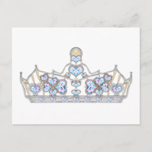silberne Krone von Herzdiamanten Postkarte