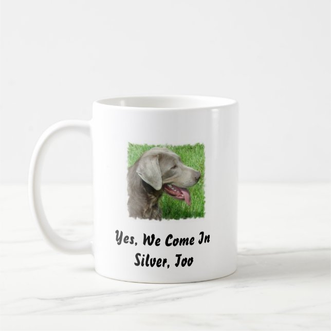 Silberne Labrador-Retriever-Tasse Kaffeetasse (Links)
