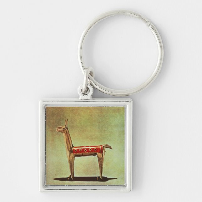 Silberne Lama-Figürchen, von Peru, nach 1438 Schlüsselanhänger (Vorne)