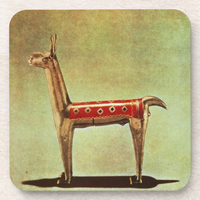 Silberne Lama-Figürchen, von Peru, nach 1438 Untersetzer (Vorderseite)