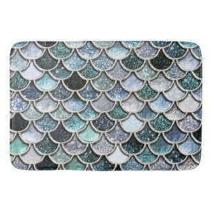 Silberne Metallfolien-Glitzer Mermaidscales Skalen Badematte