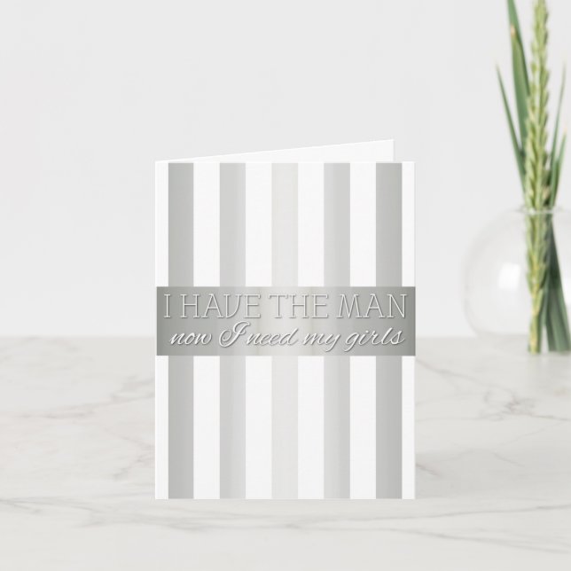 Silberne Metallic Striped Bridesmaid Request Card Einladung (Vorderseite)