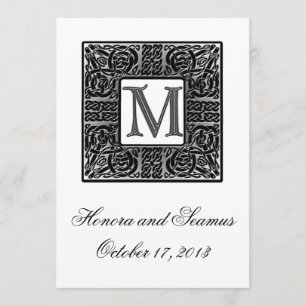 Silberne Mit Monogramm Celtic Wedding Einladung