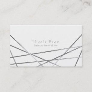 Silberne moderne geometrische Linien Glamouröse be Visitenkarte