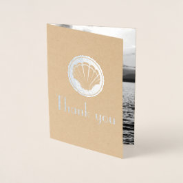 silberne Muschel - Vielen Dank - fügen Sie Hochzei Folienkarte