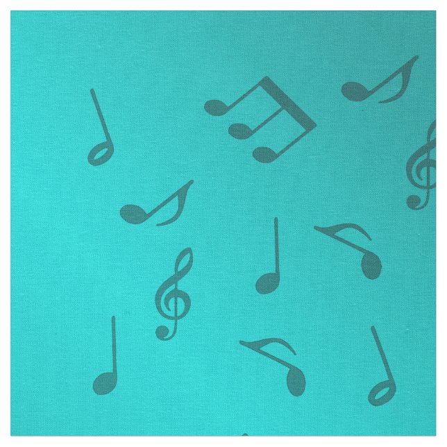 silberne Musiknoten Stoff (Nahaufnahme)