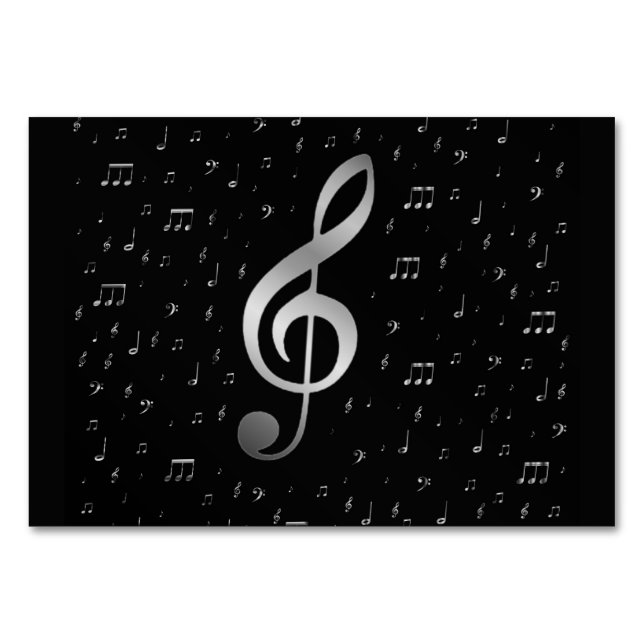 silberne Musiknoten Tischnummer (Rückseite)