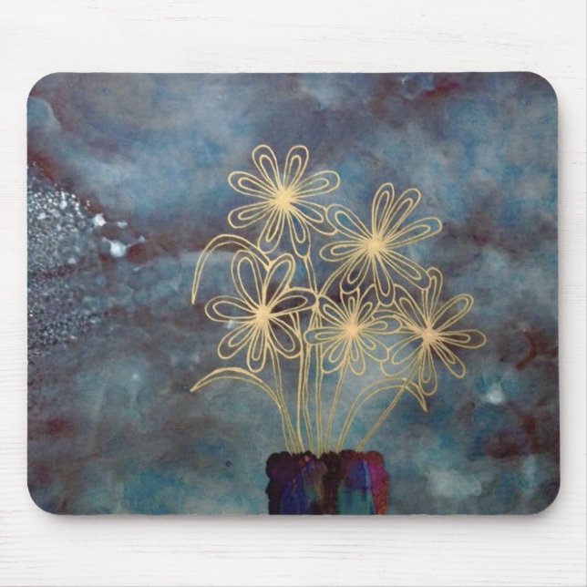 Silberne Nachtmausunterlage Mousepad (Vorne)