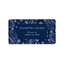 Silberne Navy-Schneeflocken Winterhochzeit