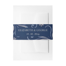 Silberne Navy-Schneeflocken Winterhochzeit