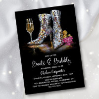 Silberne Pailletten-Stiefel und prickelnde Bridal