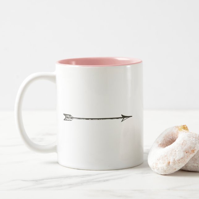 Silberne Pfeil-Kaffee-Tasse Zweifarbige Tasse (Mit Donut)