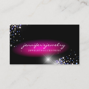 Silberne Pink-Edelsteine Diamanten Schmuck Visitenkarte
