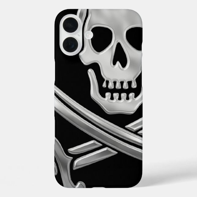 Silberne Piratenflagge Case-Mate iPhone Hülle (Rückseite)