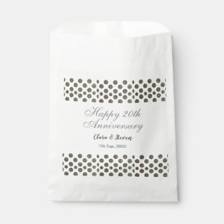 SILBERNE Punkte glitzern glücklich 20. Hochzeitsta Geschenktütchen