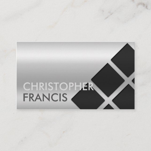 Silberne reflektierende Steigungskarte mit Visitenkarte (Vorderseite)