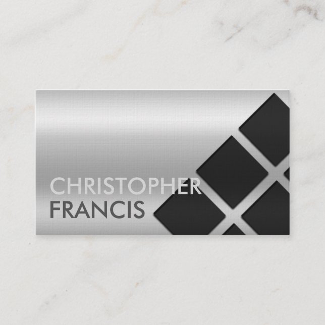 Silberne reflektierende Steigungskarte mit Visitenkarte (Vorderseite)