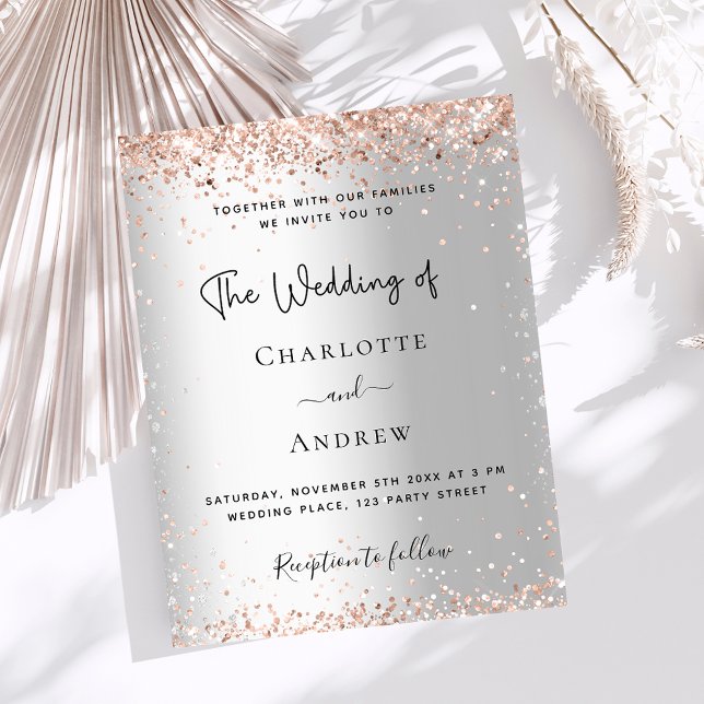 Silberne Rose Einladung (Von Creator hochgeladen)