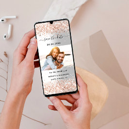 Silberne Rose Gold Foto Hochzeit Speichern Sie das