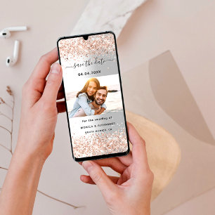 Silberne Rose Gold Foto Hochzeit Speichern Sie das