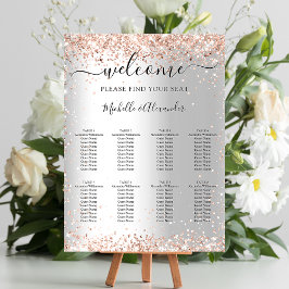 Silberne Rose Gold Hochzeitskarte Poster