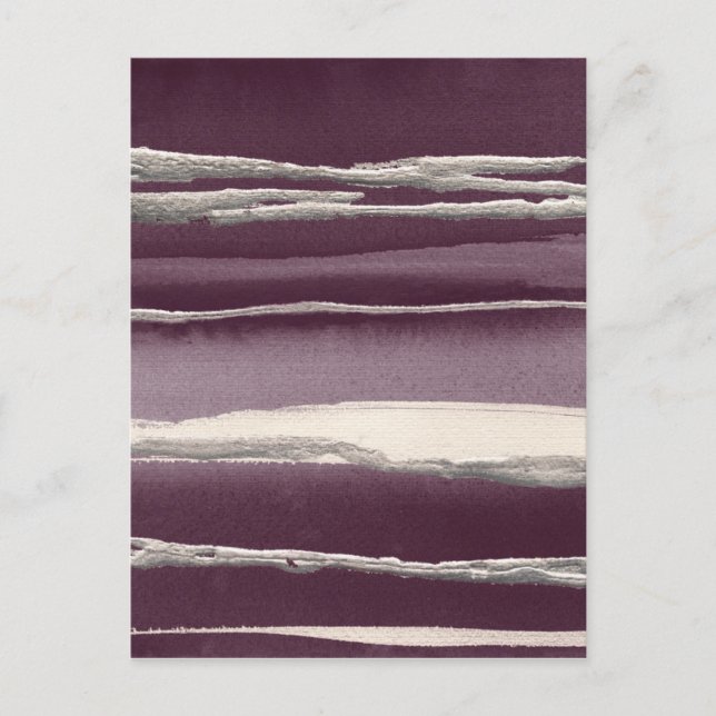 Silberne Rosen-lila abstrakter Druck Postkarte (Vorderseite)