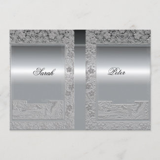 Silberne Save-the-Date-Einladung Save The Date