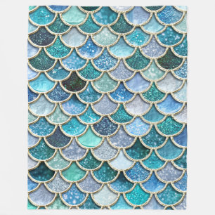 Silberne Schein-Glitzer-Meerjungfrau-Skalen Fleecedecke