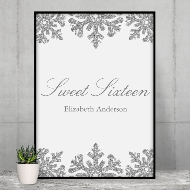 Silberne Schneeflocke Winter Sweet 16 Poster (Von Creator hochgeladen)