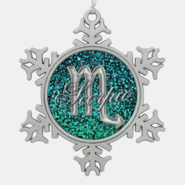 Silberne Schneeflocken Zinn-Ornament