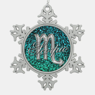 Silberne Schneeflocken Zinn-Ornament