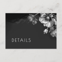 Silberne schwarze Blumendetails