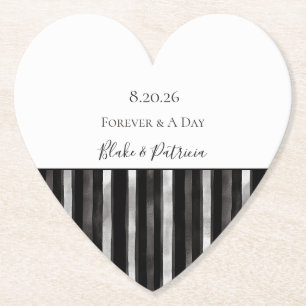 Silberne schwarze Streifen Hochzeit Untersetzer