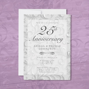 Silberne Schwünge Einladung zur 25. Hochzeitstag-F