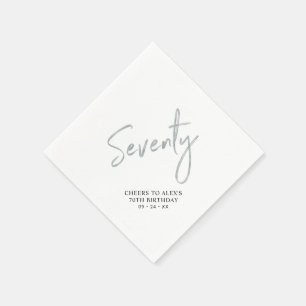 Silberne Siebzig Moderne Erwachsene 70. Geburtstag Serviette