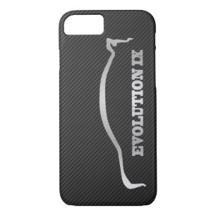 Silberne Silhouette Mitsubishi Evo IX u. Case-Mate iPhone Hülle