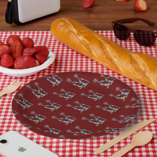 Silberne Sporen Pappteller (Picknick)