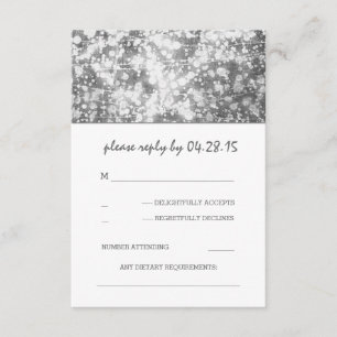 silberne Streichellichter Hochzeitskarten RSVP Karte