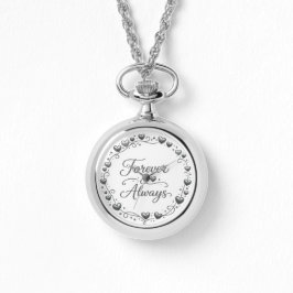 Silberne Taschenuhr "Forever Always" mit Herzde Armbanduhr