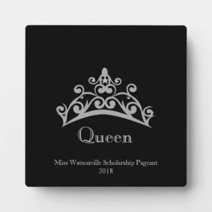 Silberne Tiara-Krone Königin Plakette Fotoplatte