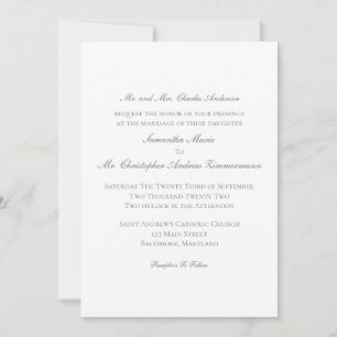 Silberne traditionelle klassische formelle elegant einladung