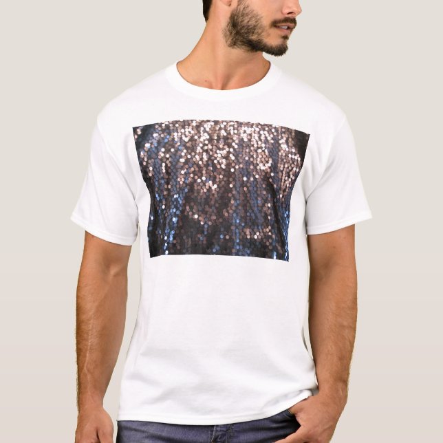 Silberne und blaue Glitzern T-Shirt (Vorderseite)