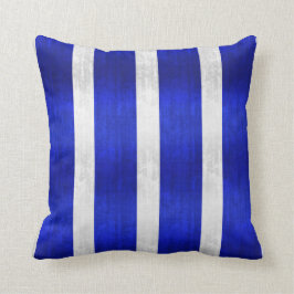 Silberne und blaue Imitatfolie Kissen