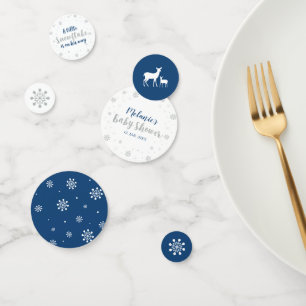 Silberne und blaue Winter-Schneeflocken-Jungen-Bab Konfetti