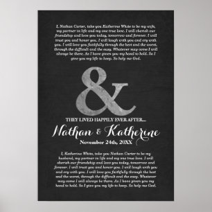 Silberne und graue Hochzeitsgesänge glücklicherwei Poster