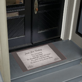 Silberne und graue Reiki Prinzipien Fußmatte