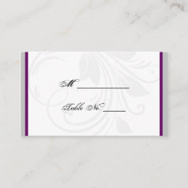 Silberne und Lila Platzkarten des Blumenherzes