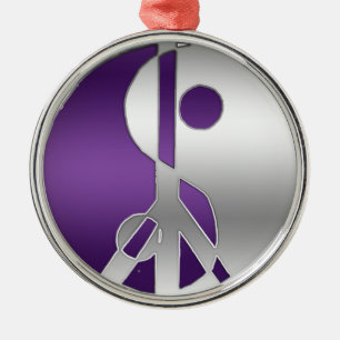 Silberne und lila Yin-Yang Silbernes Ornament