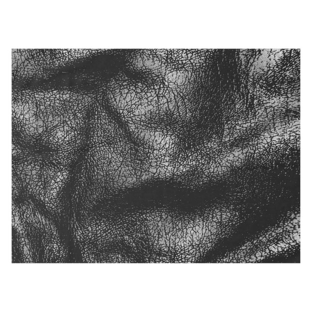 Silberne und schwarze lederne Beschaffenheit Tischdecke (Vorderseite (Horizontal))