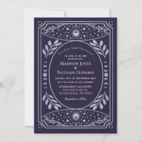 Silberne und violette gothische Vintage-Tarot-Hoch